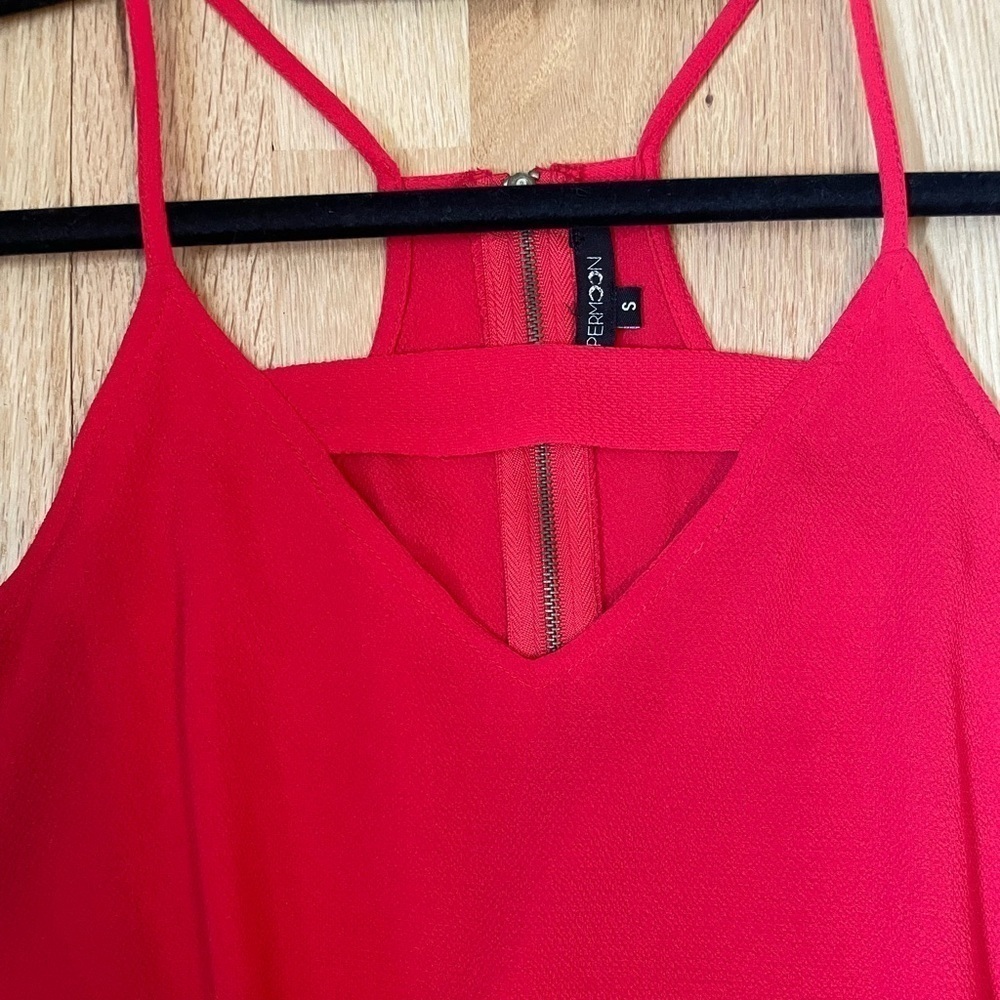 Papermoon Racerback Zip Back Red Tank Size Small - Picture 2 of 8